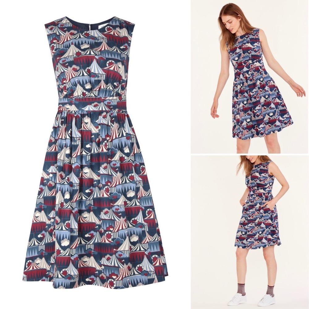 Emily and Fin - Circus Print Lucy Dress - Size Sm